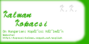 kalman kopacsi business card